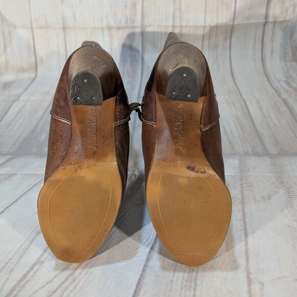 Alaskan Brown Leather Heeled Mid-Calf Boots Women's 7.5 Made in Canada - Picture 7 of 9